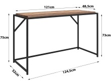 Arbeitstisch >Ulva< in Braun, MDF/Folie/Metall -...