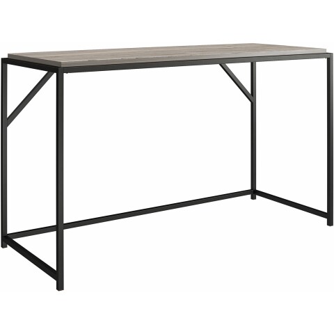 Schreibtisch >Ulva< in Grau, MDF/Folie/Metall - 125x75x52cm (BxHxT)