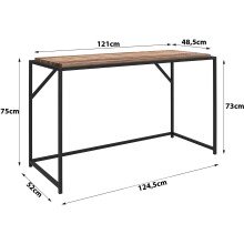 Schreibtisch >Ulva< in Grau, MDF/Folie/Metall -...