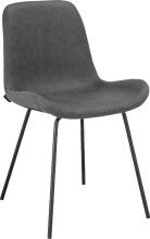 Polsterstuhl >Eskil< (2er-Set) in Grau, Mikrofaser/Metall - 49x82x55cm (BxHxT)