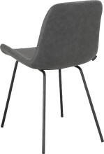 Polsterstuhl >Eskil< (2er-Set) in Grau, Mikrofaser/Metall - 49x82x55cm (BxHxT)