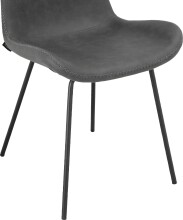 Polsterstuhl >Eskil< (2er-Set) in Grau, Mikrofaser/Metall - 49x82x55cm (BxHxT)