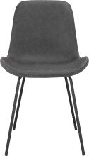 Polsterstuhl >Eskil< (2er-Set) in Grau, Mikrofaser/Metall - 49x82x55cm (BxHxT)