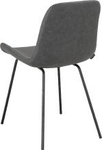 Polsterstuhl >Eskil< (2er-Set) in Grau, Mikrofaser/Metall - 49x82x55cm (BxHxT)