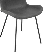 Polsterstuhl >Eskil< (2er-Set) in Grau, Mikrofaser/Metall - 49x82x55cm (BxHxT)