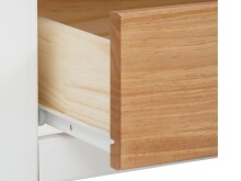TV-Bank >Audhild< in Weiß, MDF/Kiefer - 160x45x45cm (BxHxT)