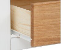 TV-Bank >Audhild< in Weiß, MDF/Kiefer - 160x45x45cm (BxHxT)