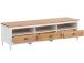 TV-Bank >Audhild< in Weiß, MDF/Kiefer - 160x45x45cm (BxHxT)
