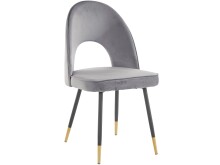 Küchenstuhl >Endre< (2er-Set) in Grau, Samt - 48x84x56cm (BxHxT)