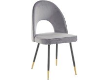 Küchenstuhl >Endre< (2er-Set) in Grau, Samt - 48x84x56cm (BxHxT)