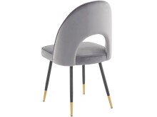 Küchenstuhl >Endre< (2er-Set) in Grau, Samt - 48x84x56cm (BxHxT)