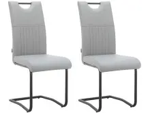 Esszimmerstuhl >Dreng< (2er-Set) in Grau, PU -...