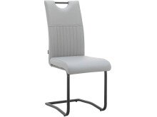 Esszimmerstuhl >Dreng< (2er-Set) in Grau, PU - 43x103x58cm (BxHxT)