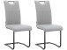 Esszimmerstuhl >Dreng< (2er-Set) in Grau, PU - 43x103x58cm (BxHxT)