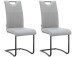 Esszimmerstuhl >Dreng< (2er-Set) in Grau, PU - 43x103x58cm (BxHxT)