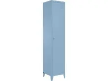 Hochschrank >Eilert< in Blau, Metall - 38x180x38cm...