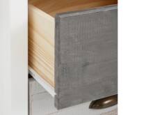 Schreibtisch >Bjørg< in Weiß, MDF/Kiefer - 120x75x50cm (BxHxT)