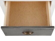 Schreibtisch >Bjørg< in Weiß, MDF/Kiefer - 120x75x50cm (BxHxT)