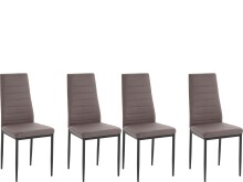 Polsterstuhl >Reidar< (4er-Set) in Braun, PU/Metall - 42x98x53cm (BxHxT)