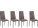 Polsterstuhl >Reidar< (4er-Set) in Braun, PU/Metall - 42x98x53cm (BxHxT)
