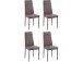 Polsterstuhl >Reidar< (4er-Set) in Braun, PU/Metall - 42x98x53cm (BxHxT)
