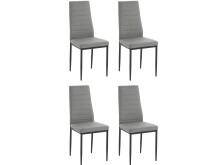Stuhl >Reidar< (4er Set) in Grau, PU/Metall -...