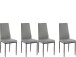 Stuhl >Reidar< (4er Set) in Grau, PU/Metall - 42x98x53cm (BxHxT)