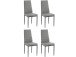 Stuhl >Reidar< (4er Set) in Grau, PU/Metall - 42x98x53cm (BxHxT)