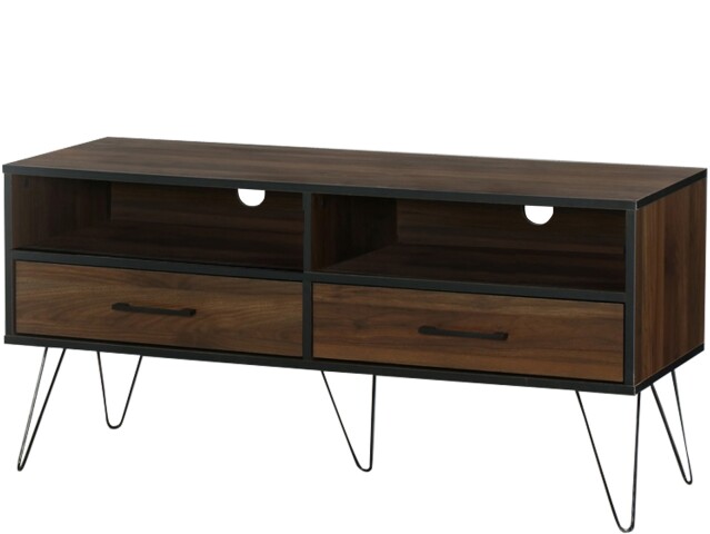 TV-Bank >Sissel< in Braun, MDF/Folie/Metall - 120x57x40cm (BxHxT)
