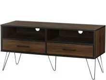 TV-Bank >Sissel< in Braun, MDF/Folie/Metall -...