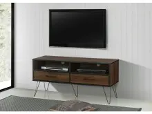 TV-Bank >Sissel< in Braun, MDF/Folie/Metall -...
