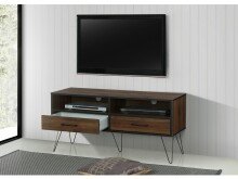 TV-Bank >Sissel< in Braun, MDF/Folie/Metall - 120x57x40cm (BxHxT)