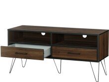 TV-Bank >Sissel< in Braun, MDF/Folie/Metall - 120x57x40cm (BxHxT)