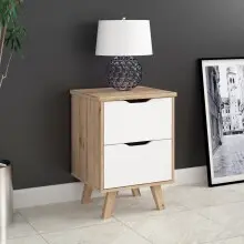 Nachtkommode >VANKKA< 2 Schübe, Planked Eiche...