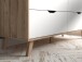 Sideboard >VANKKA< 4 Schubladen, Planked Eiche Dekor / Weiss - 154,7x86,3x42cm (B/H/T)