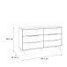 Sideboard >VANKKA< 4 Schubladen, Planked Eiche Dekor / Weiss - 154,7x86,3x42cm (B/H/T)