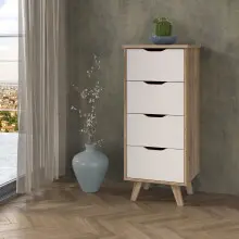 Hochkommode >VANKKA< 4 Schubladen, Planked Eiche...
