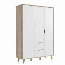 Kleiderschrank >VANKKA< 2 Schübe, Planked...