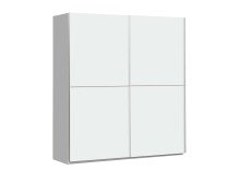 Schiebetürenschrank >WINNER< 2 Böden, 2 Stangen, in Weiss - 170,3x190,5x61,2cm (BxHxT)