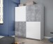 Schiebetürenschrank >WINNER< 2 Böden, 2 Stangen, Betonoptik / Weiss - 170x190x61cm (B/H/T)