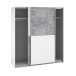 Schiebetürenschrank >WINNER< 2 Böden, 2 Stangen, Betonoptik / Weiss - 170x190x61cm (B/H/T)