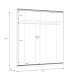 Schiebetürenschrank >WINNER< 2 Böden, 2 Stangen, Betonoptik / Weiss - 170x190x61cm (B/H/T)