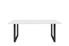 Esstisch >TABLES< Gestell Metall schwarz, Platte in Weiss - 160x74,7x90cm (BxHxT)