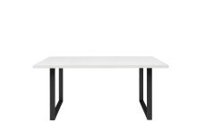 Esstisch >TABLES< Gestell Metall schwarz, Platte in Weiss - 160x74,7x90cm (BxHxT)