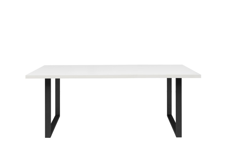 Esstisch >TABLES< Gestell Metall schwarz, Platte Weiss - 180x74,7x90cm (BxHxT)