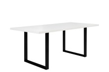 Esstisch >TABLES< Gestell Metall schwarz, Platte Weiss - 180x74,7x90cm (BxHxT)
