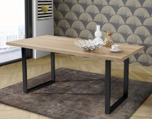 Esstisch >TABLES< Gestell Metall schwarz, Sonoma Eiche Dekor - 180x74,7x90cm (BxHxT)