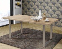 Esstisch >TABLES< Gestell Metall, Platte Sonoma Eiche Dekor - 180x74,7x90cm (BxHxT)