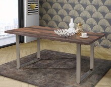 Esstisch >TABLES< Gestell Metall, Platte Old-Wood Vintage - 180x74,7x90cm (BxHxT)