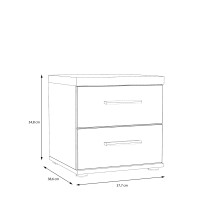 Nachtkommode >WINNIE< 2 Schübe, Old-Wood Vintage / Betonoptik - 37,7x38,6x34,8cm (B/H/T)